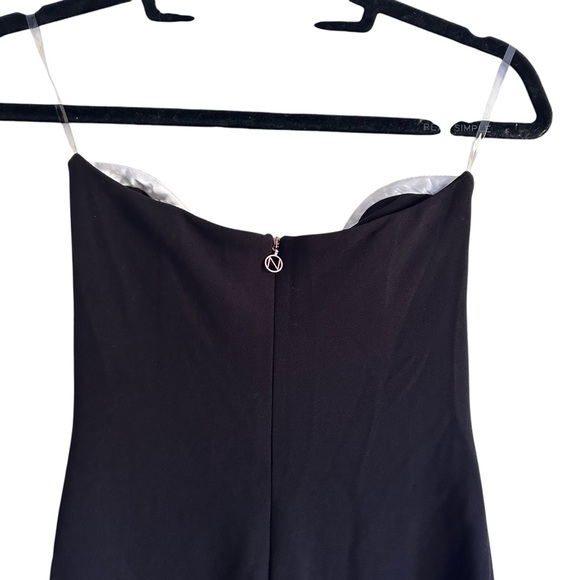 NEW Nookie Sz Small Nouveau Gown in Black Pearl Neckline Slit Crepe Strapless - Picture 7 of 10